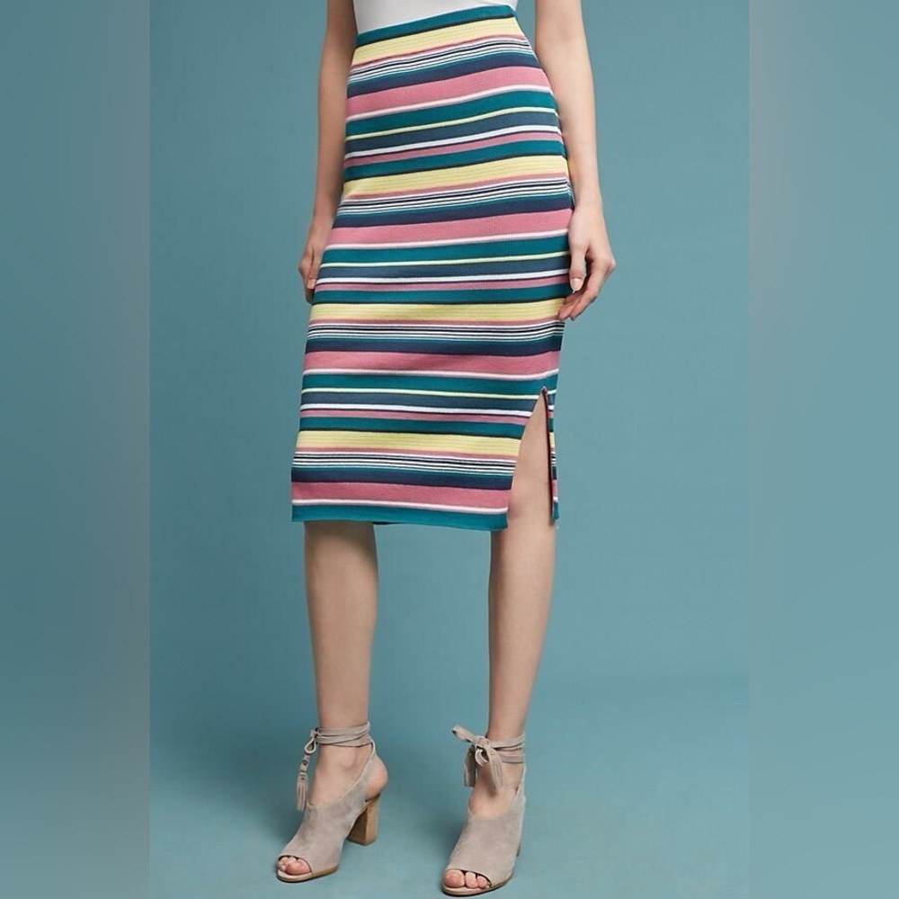 Maeve Anthropologie Iana striped midi skirt size small